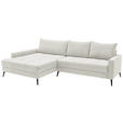 ECKSOFA  in Cord Naturfarben  173/280 cm  - Schwarz/Naturfarben, KONVENTIONELL, Textil/Metall (173/280cm) - Hom`in