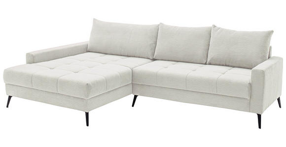 ECKSOFA  in Cord Naturfarben  173/280 cm  - Schwarz/Naturfarben, KONVENTIONELL, Textil/Metall (173/280cm) - Hom`in