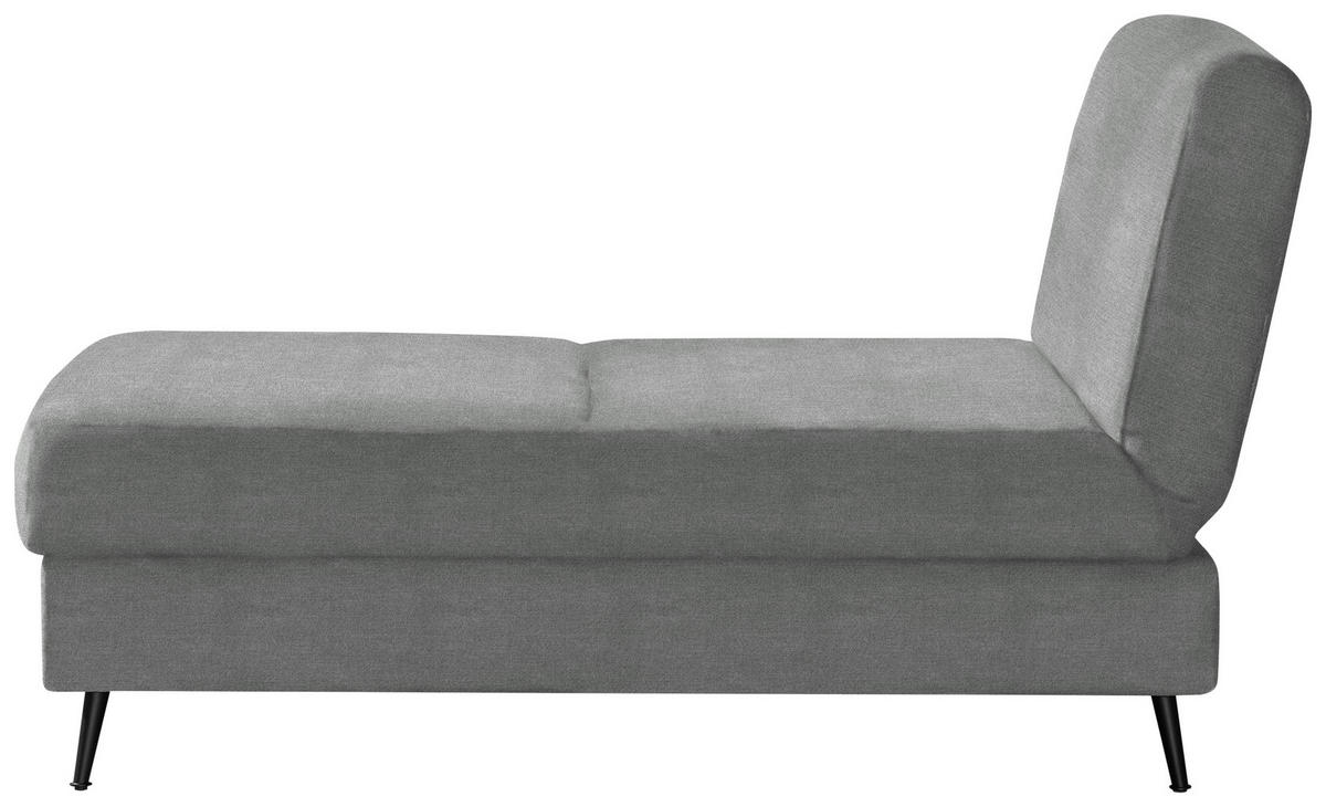 SCHLAFSOFA in Flachgewebe Hellgrau  - Hellgrau/Schwarz, MODERN, Textil/Metall (205/90/92cm) - Novel