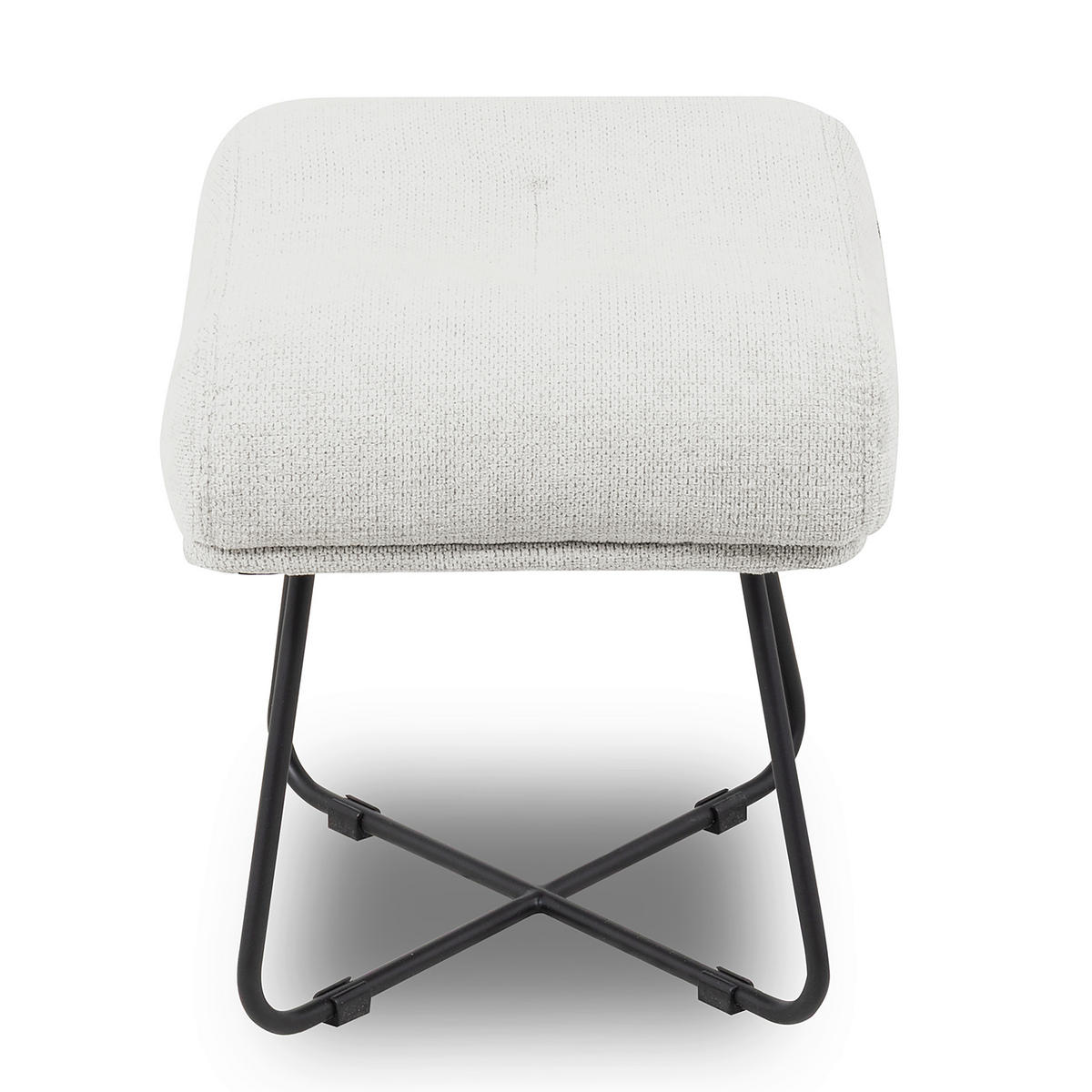 SESSELSET in Chenille Weiß  - Schwarz/Weiß, Design, Textil/Metall (67/87/74cm) - Livetastic