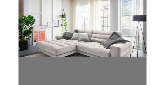 ECKSOFA in Cord Weiß 207/296 cm - Schwarz/Weiß, Design, Textil/Metall (207/296cm) - Dieter Knoll