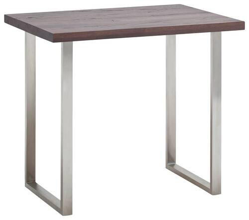 BARTISCH Eiche massiv rechteckig Edelstahlfarben, Eichefarben - Edelstahlfarben/Eichefarben, Design, Holz/Metall (120/80/95cm) - Novel