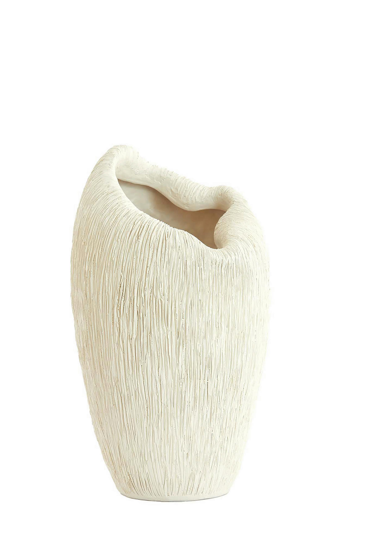 DEKOVASE  - Creme, Basics, Kunststoff/Stein (21,5/20,5/36,5cm) - Light & Living