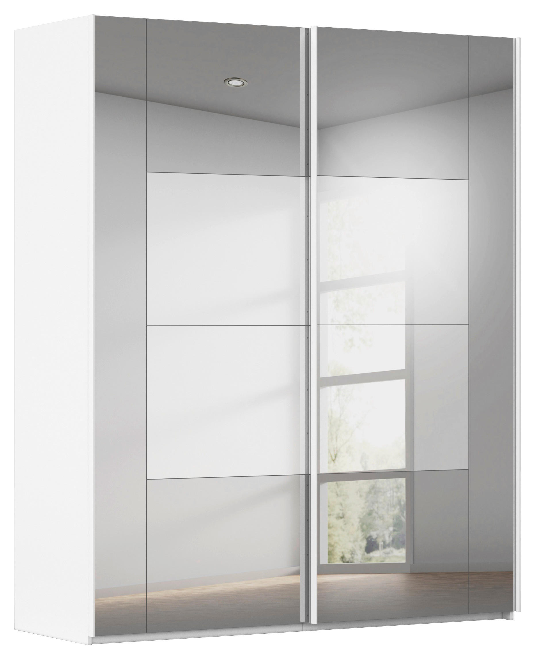 SCHWEBETÜRENSCHRANK 181/223/68 cm 2-türig Weiß  - Weiß, Design, Glas/Holzwerkstoff (181/223/68cm) - Xora