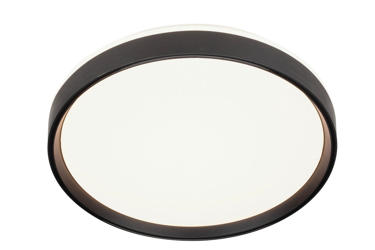 STROPNÍ LED SVÍTIDLO, 38 cm - bílá/černá, Trend, kov/plast (38cm) - Novel