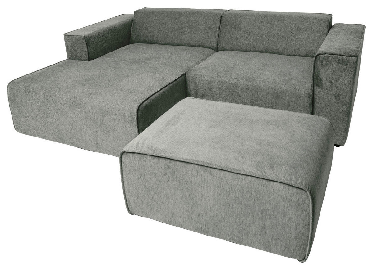 ECKSOFA Hellblau Struktur  - Schwarz/Hellblau, Design, Kunststoff/Textil (161/234cm) - P & B