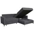 ECKSOFA Anthrazit Struktur  - Anthrazit/Schwarz, KONVENTIONELL, Textil/Metall (230/164cm) - Carryhome