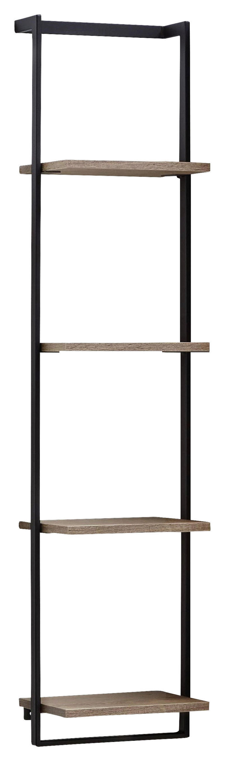 BADEZIMMERREGAL 27,9/129,6/21 cm  - Eichefarben/Schwarz, MODERN, Holzwerkstoff/Metall (27,9/129,6/21cm) - Celina Home