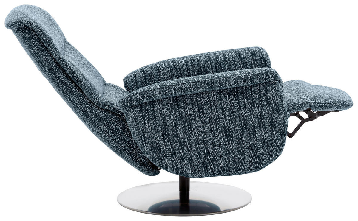 RELAXSESSEL in Textil Dunkelblau  - Edelstahlfarben/Dunkelblau, Design, Textil/Metall (71/112/83cm) - Dieter Knoll