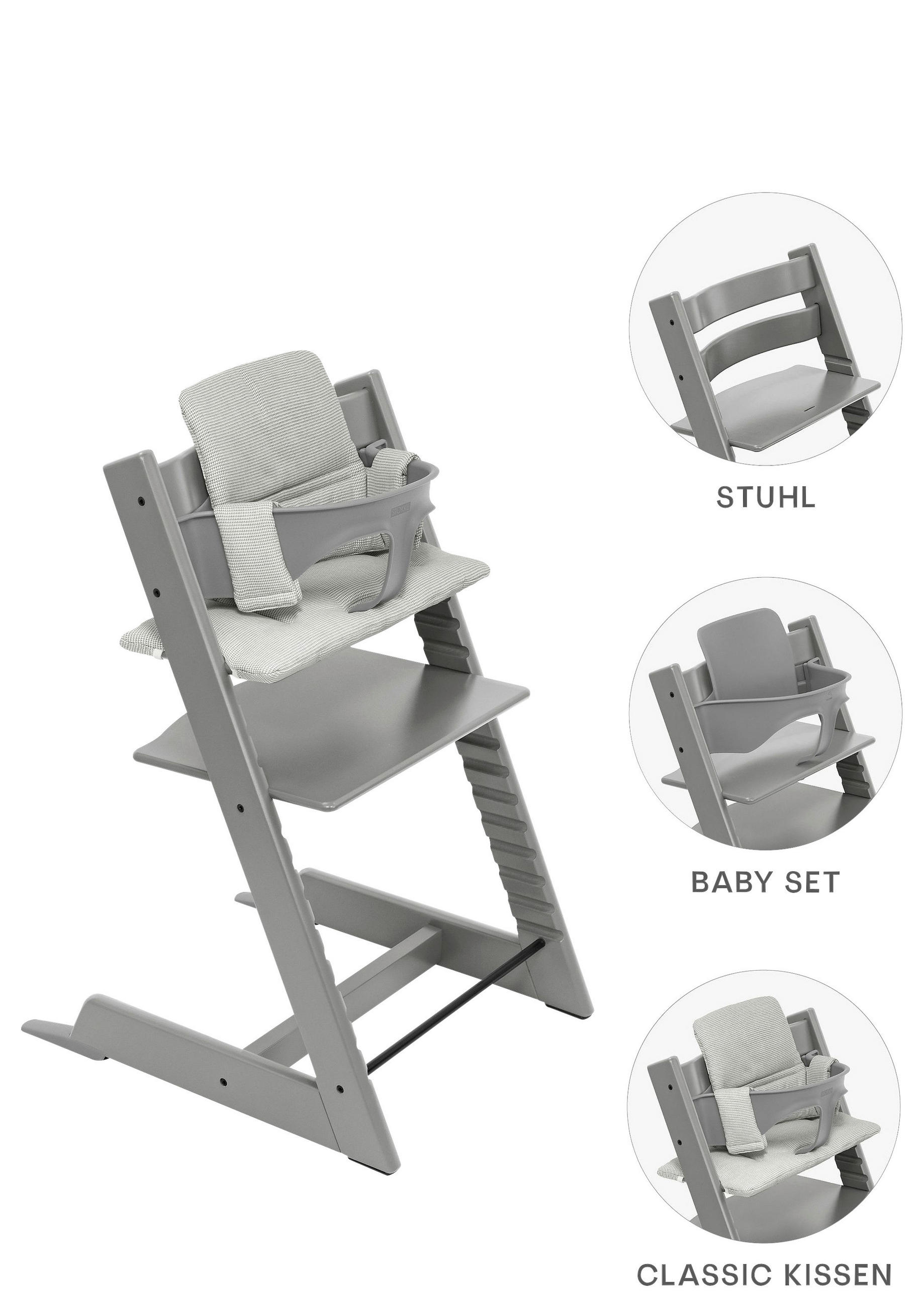 HOCHSTUHL-SET Tripp Trapp Bundles Hellgrau Storm Grey  - Hellgrau, Basics, Holz (83/57/46cm) - Stokke