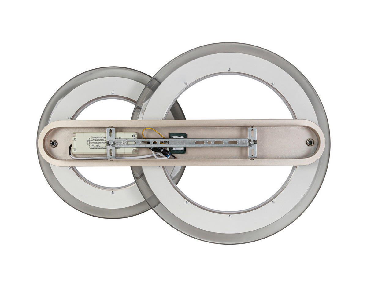 LED-DECKENLEUCHTE 42 W    66/45/16 cm  - Chromfarben/Champagner, Design, Kunststoff/Metall (66/45/16cm) - Dieter Knoll