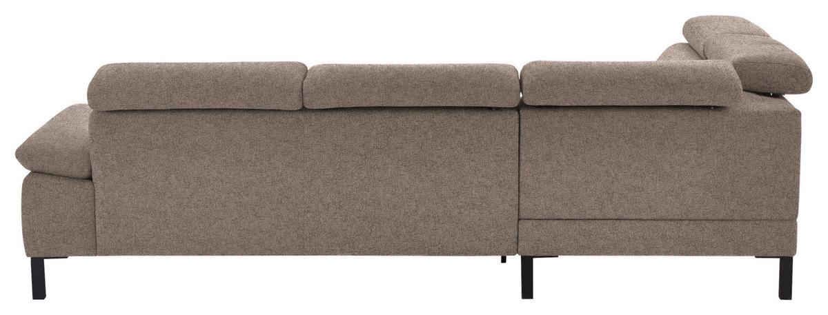 ECKSOFA in Flachgewebe Taupe  - Taupe/Schwarz, Design, Holzwerkstoff/Textil (217/272cm) - Pure Home Comfort