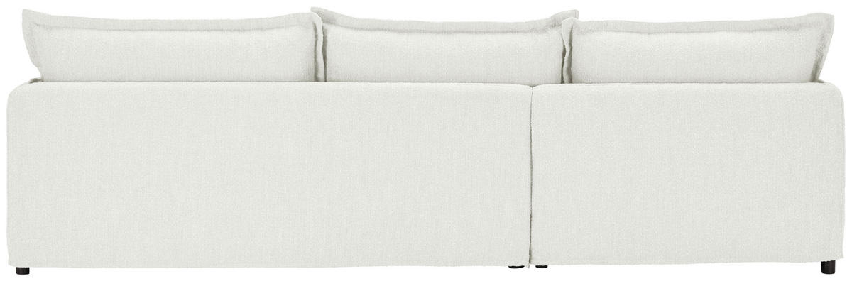 HUSSEN-ECKSOFA Weiß Flachgewebe, Bouclé  - Schwarz/Weiß, Trend, Textil/Metall (165/295cm) - Livetastic