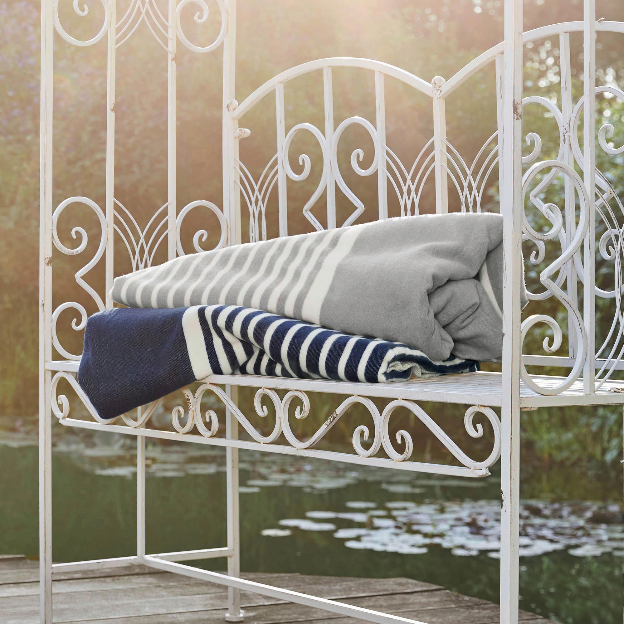 PLAID 150/200 cm  - Weiß/Grau, Design, Textil (150/200cm) - Bio:Vio