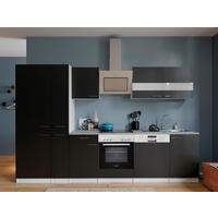 KÜCHENBLOCK 310 cm   in Schwarz  - Edelstahlfarben/Schwarz, Basics, Holzwerkstoff/Metall (310cm) - Respekta