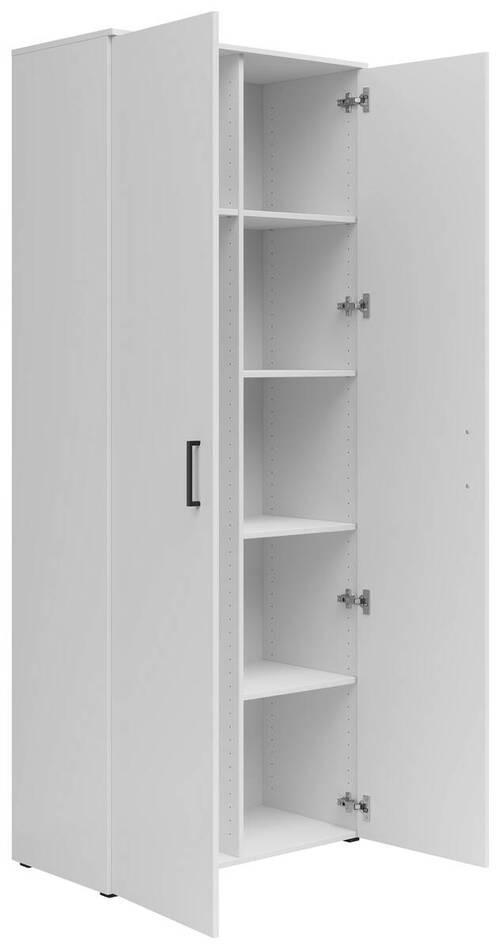 MEHRZWECKSCHRANK 80/195/40 cm  in Weiß  - Anthrazit/Schwarz, MODERN, Holzwerkstoff/Kunststoff (80/195/40cm) - Carryhome