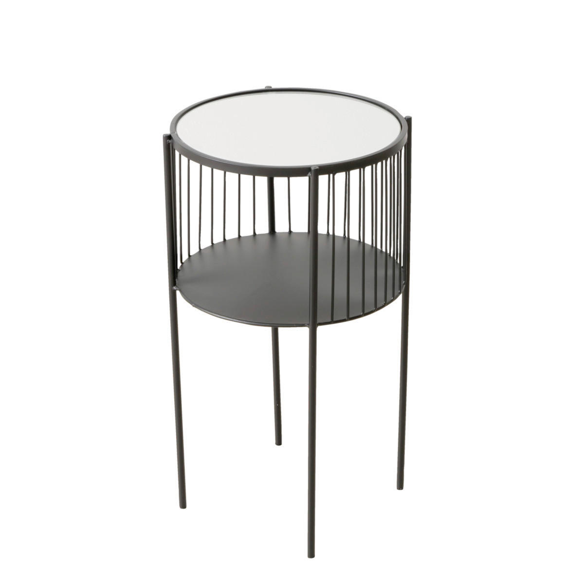 PRÍRUČNÝ STOLÍK, čierna - čierna, Basics, kov/sklo (33/33/55,5cm)