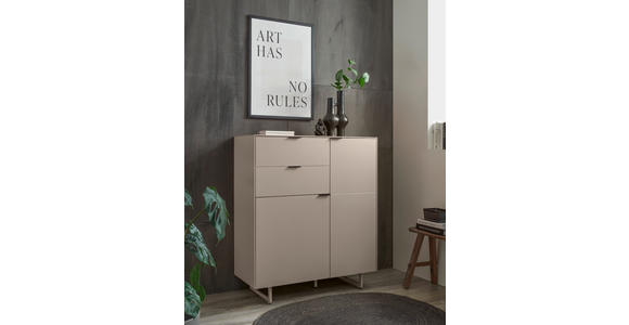 SCHUHSCHRANK  in 96/109/38 cm  - Kaschmir/Schwarz, Design, Holzwerkstoff/Metall (96/109/38cm) - Voleo