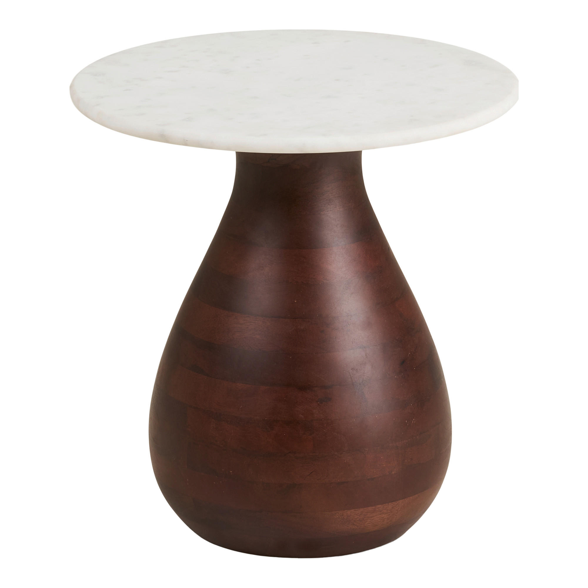 BEISTELLTISCH in Stein 40/40/41 cm  - Dunkelbraun/Weiß, Design, Holz/Stein (40/40/41cm) - MID.YOU