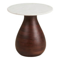 BEISTELLTISCH in Stein 40/40/41 cm  - Dunkelbraun/Weiß, Design, Holz/Stein (40/40/41cm) - MID.YOU