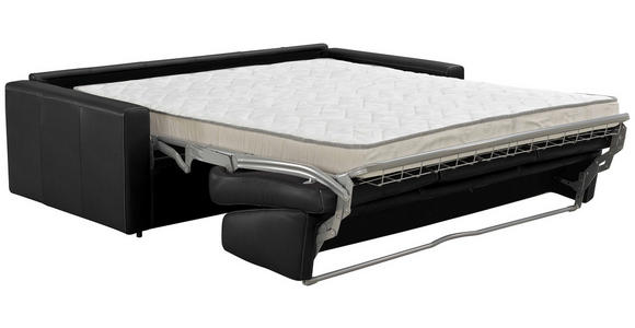 SCHLAFSOFA Bard in Echtleder Schwarz  - Schwarz, KONVENTIONELL, Leder/Kunststoff (206/81/96cm) - Novel