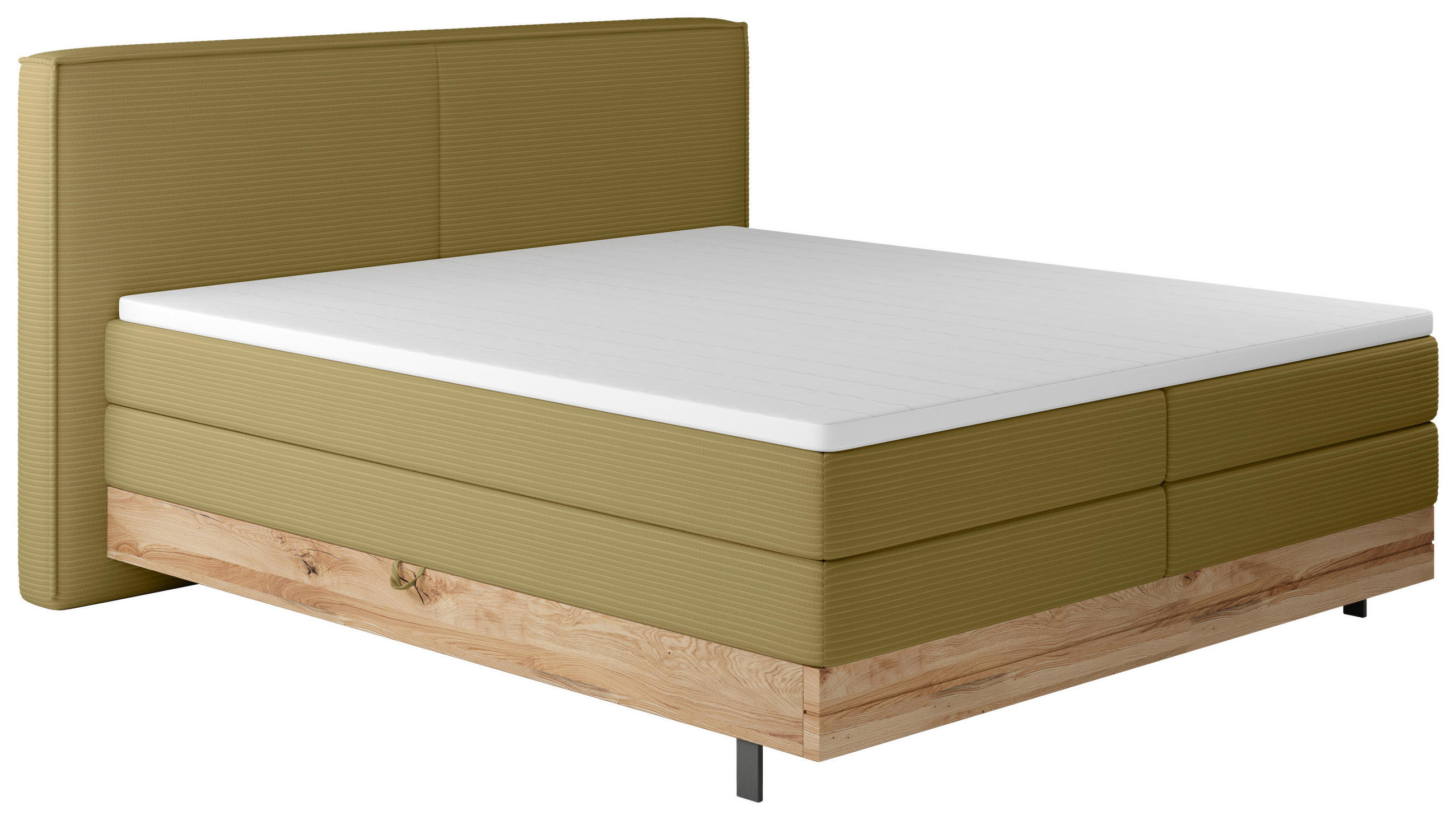 BOXSPRINGBETT 180/200 cm  in Grün  - Schwarz/Grün, Natur, Holz/Textil (180/200cm) - Valnatura