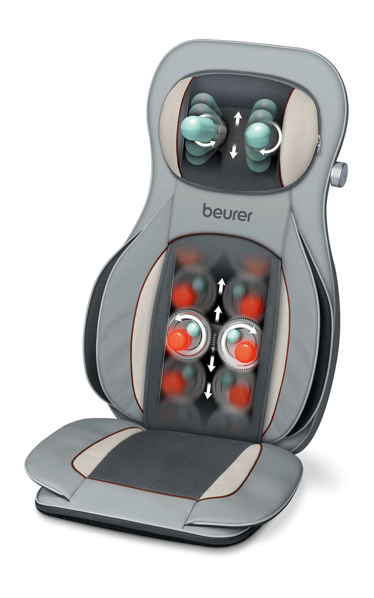 MASSAGESITZAUFLAGE - Grau, Basics (19,8/50/82,5cm) - Beurer