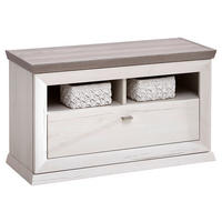 ELŐSZOBAPAD 85,2/50,5/38,5 cm  - nikkelszínű/fehér, Lifestyle, faalapú anyag/fém (85,2/50,5/38,5cm) - Hom`in