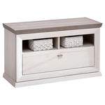 GARDEROBENBANK  in 85,2/50,5/38,5 cm  - Weiß/Grau, LIFESTYLE, Holzwerkstoff/Metall (85,2/50,5/38,5cm) - Hom`in