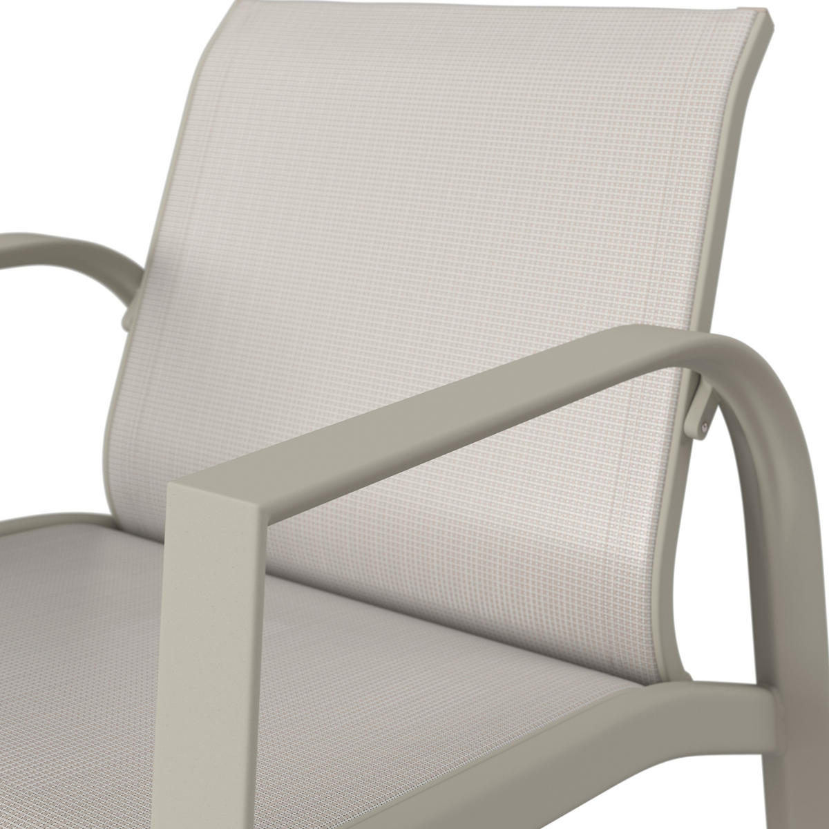 GARTENSET Webstoff Aluminium  - Beige/Weiß, MODERN, Textil/Metall (67/122/53/82/82/35/72/72/103cm) - Ambia Garden