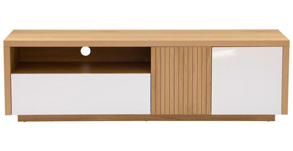 LOWBOARD  in 162/49/40 cm  - Weiß Hochglanz/Eichefarben, KONVENTIONELL, Holzwerkstoff (162/49/40cm) - Xora