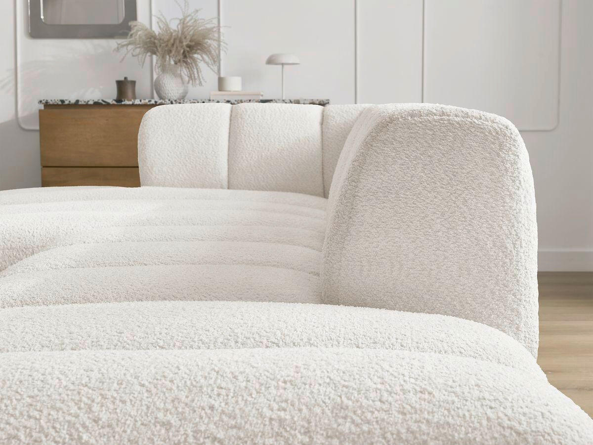 ECKSOFA  ANNECY Weiß Bouclé  - Schwarz/Weiß, MODERN, Kunststoff/Textil (170/262cm)