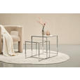 BEISTELLTISCHSET quadratisch Klar, Chromfarben  - Klar/Chromfarben, Design, Glas/Metall (40-45/40-45/40-50cm) - Carryhome