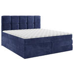BOXSPRINGBETT 180/200 cm  in Blau  - Blau/Schwarz, Design, Kunststoff/Textil (180/200cm) - Esposa