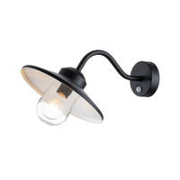 VENKOVNÍ NÁSTĚNNÉ SVÍTIDLO, 42/27.5/25.5 cm - černá, Design, kov/sklo (42/27.5/25.5cm) - Elstead Lighting