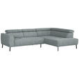 ECKSOFA in Webstoff Grau  280/205 cm  - Schwarz/Grau, Design, Textil/Metall (280/205cm) - Xora