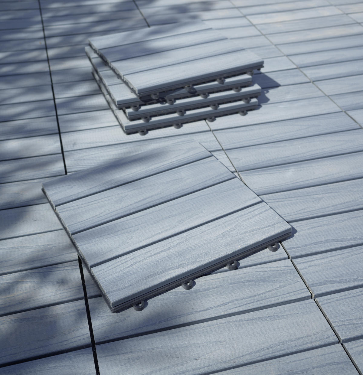 TERRASSENFLIESE - Hellgrau, Konventionell, Holzwerkstoff (30/30/2,4cm) - Ambia Garden