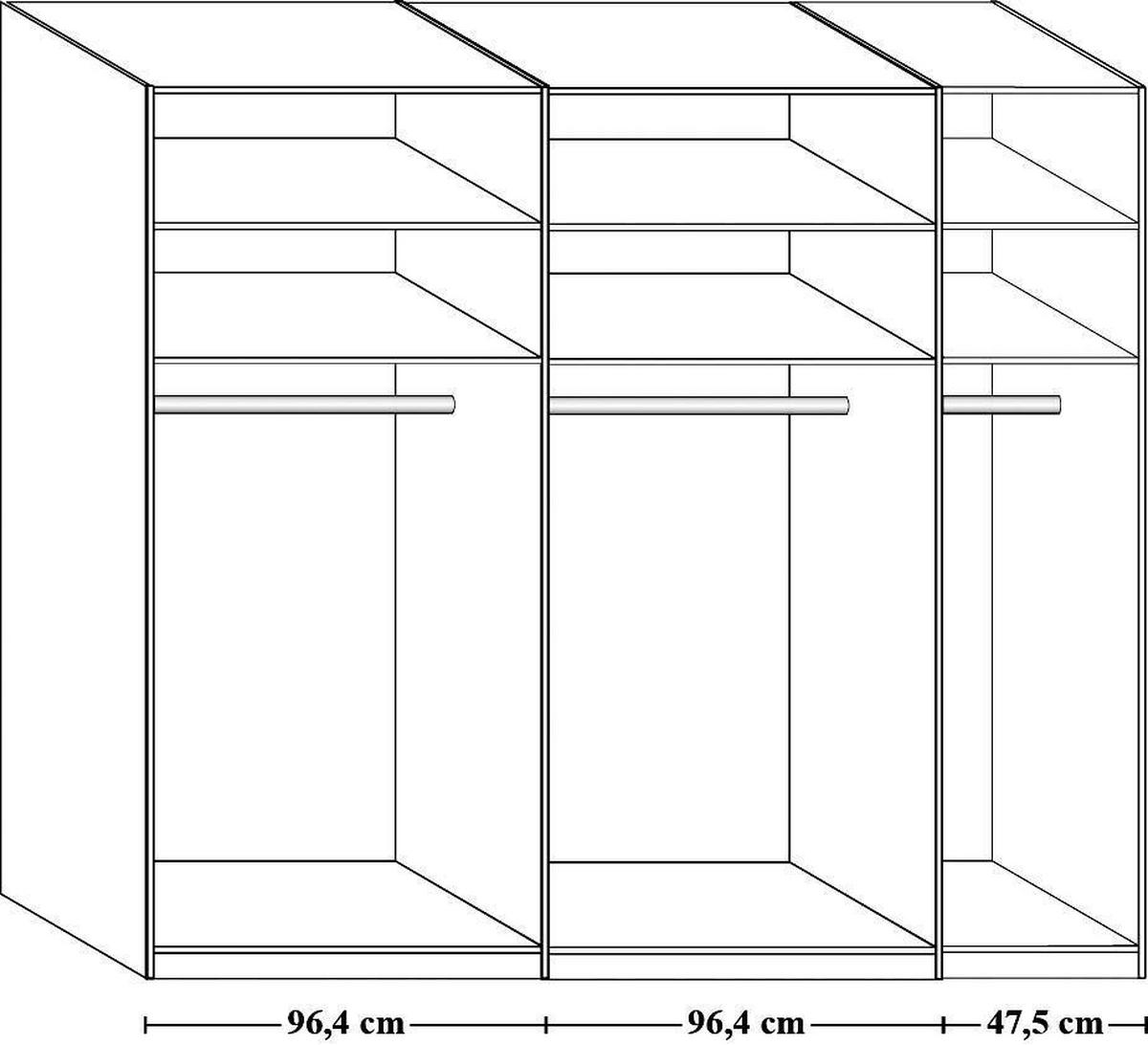 SCHWEBETÜRENSCHRANK  in Eichefarben, Champagner  - Champagner/Eichefarben, KONVENTIONELL, Glas/Holz (250/217/67cm) - Dieter Knoll