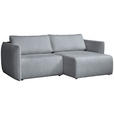 ECKSOFA Hellgrau Jersey Rückenkissen, Bettkasten, Schlaffunktion, Rücken echt, Liegefläche im Originalstoff  - Hellgrau/Schwarz, KONVENTIONELL, Kunststoff/Textil (238/148cm) - Carryhome