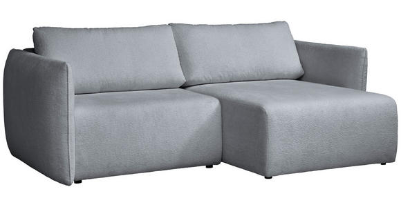 ECKSOFA Hellgrau Jersey Rückenkissen, Bettkasten, Schlaffunktion, Rücken echt, Liegefläche im Originalstoff  - Hellgrau/Schwarz, KONVENTIONELL, Kunststoff/Textil (238/148cm) - Carryhome
