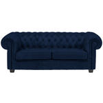 CHESTERFIELD-SOFA in Webstoff Dunkelblau  - Wengefarben/Dunkelblau, LIFESTYLE, Holz/Textil (206/76,5/96cm) - Landscape