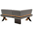 ECKBANK 145/188 cm Flachgewebe Dunkelgrau Eiche massiv   - Wildeiche/Dunkelgrau, KONVENTIONELL, Holz/Textil (145/188cm) - Venda