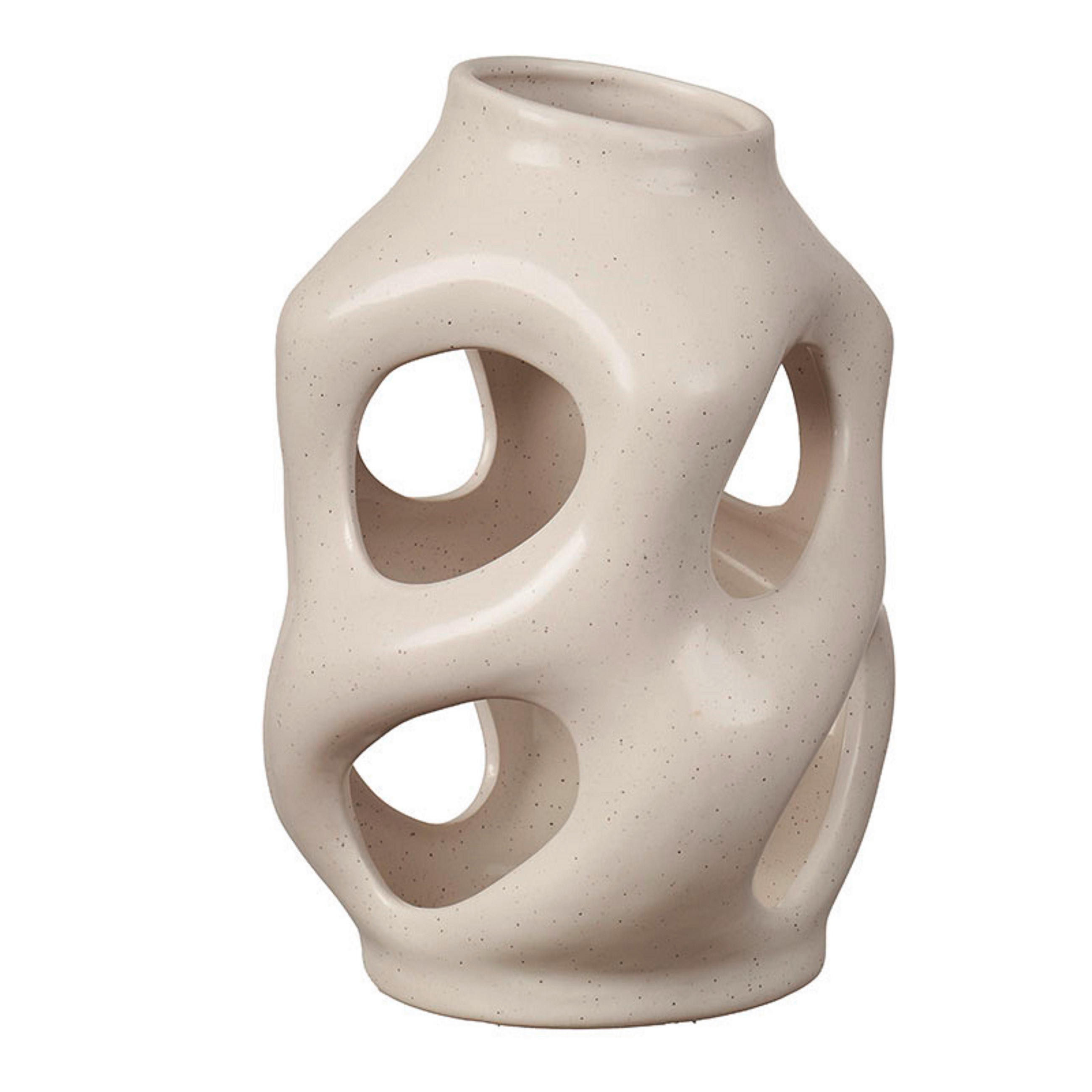 VASE 23 cm  - Weiß, LIFESTYLE, Keramik (15,8/23/15,8cm) - Ambia Home