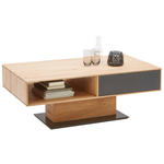 COUCHTISCH Eiche massiv Farbglas 115/65/44 cm rechteckig Anthrazit, Eichefarben  - Eichefarben/Anthrazit, Natur, Glas/Holz (115/65/44cm) - Waldwelt