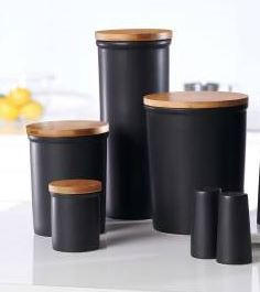VORRATSDOSE Jasper 0,2 L  - Schwarz/Braun, KONVENTIONELL, Keramik/Holz (7/9cm) - Ritzenhoff Breker