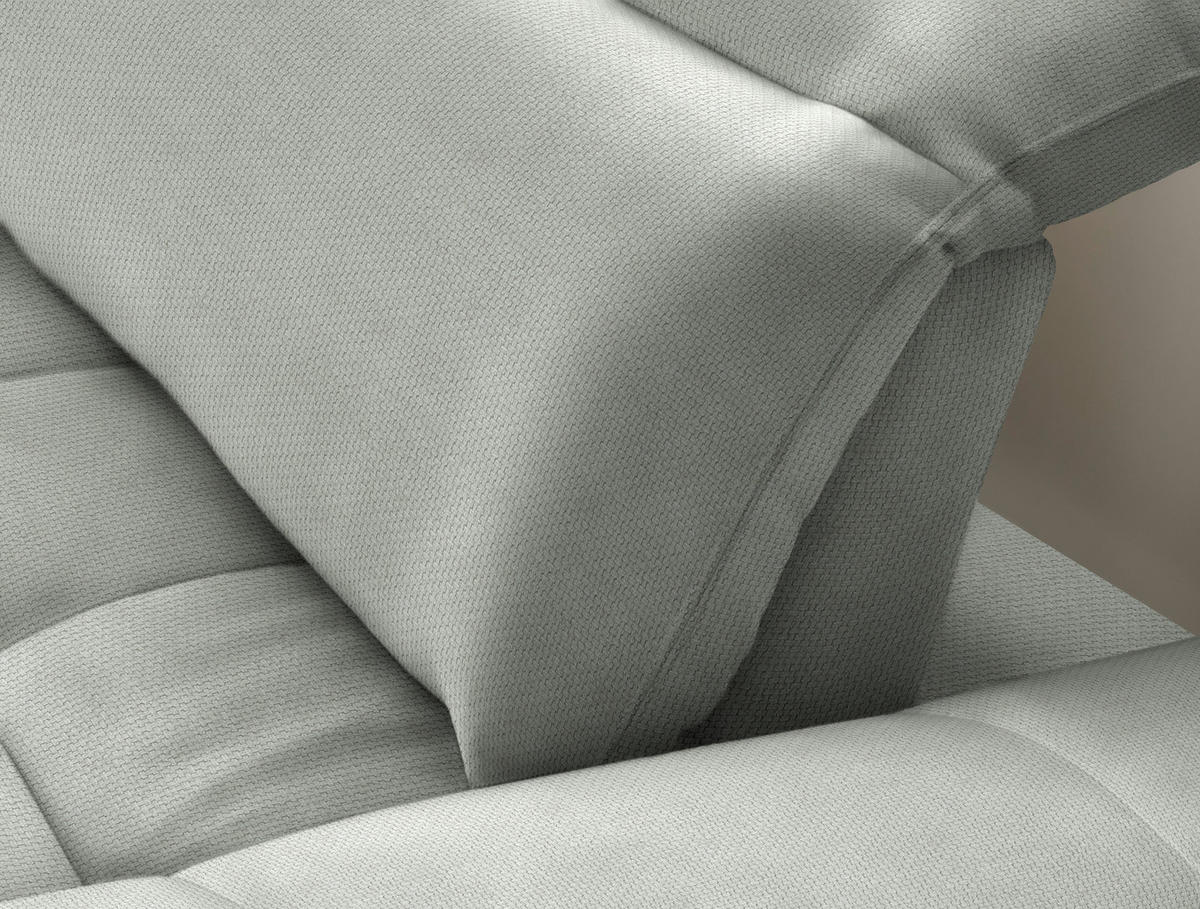 ECKSOFA in Webstoff Hellgrau  - Hellgrau/Schwarz, Design, Textil/Metall (179-202/288cm) - Stylife
