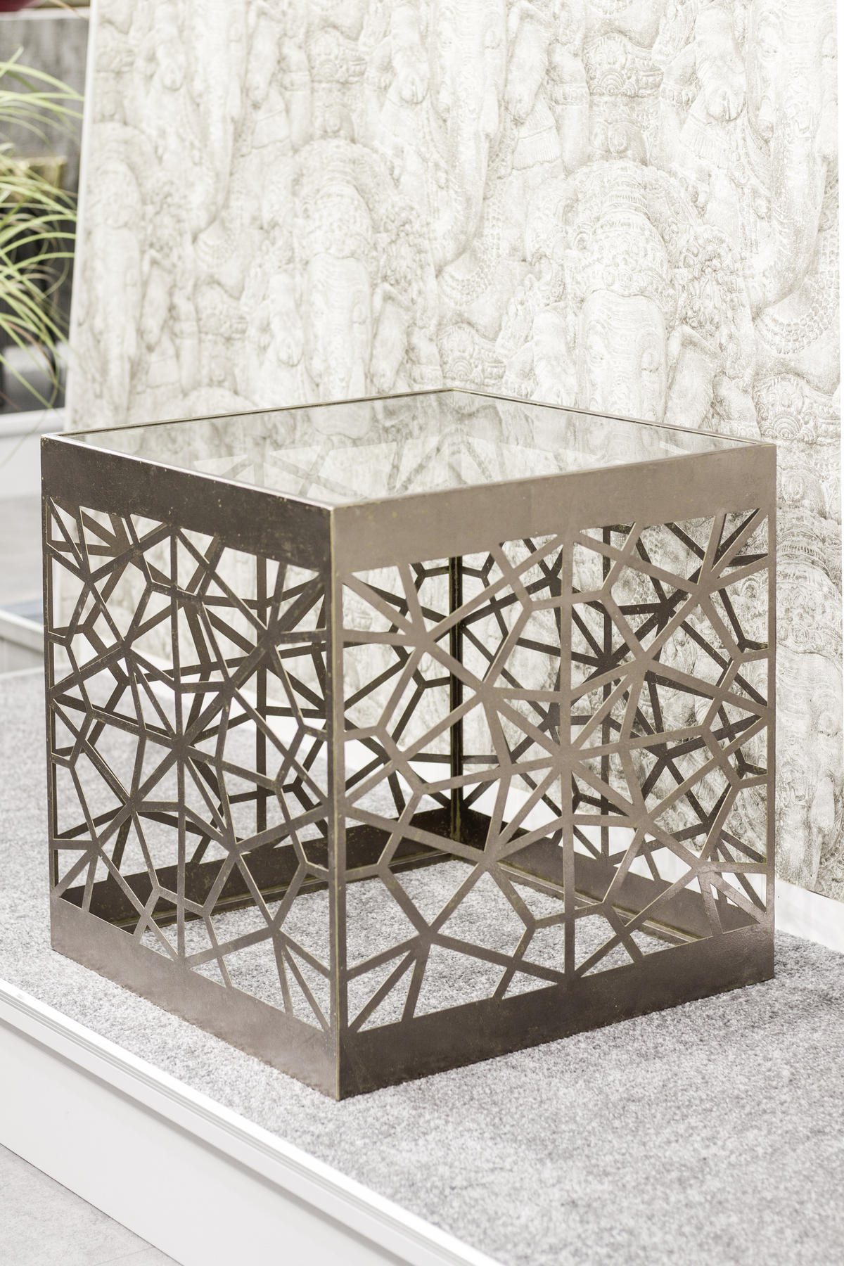 BEISTELLTISCH 50/50/50 cm Bronzefarben  - Bronzefarben, Design, Glas/Metall (50/50/50cm)