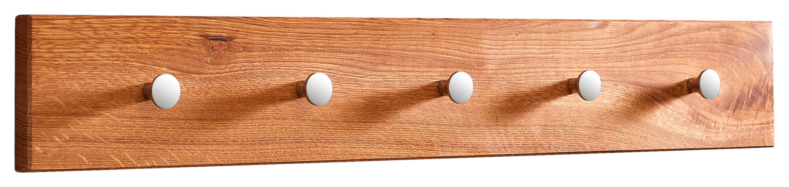 GARDEROBENLEISTE  in Wildeiche massiv Eichefarben  - Eichefarben, Natur, Holz/Metall (70/10/3,5cm) - Linea Natura