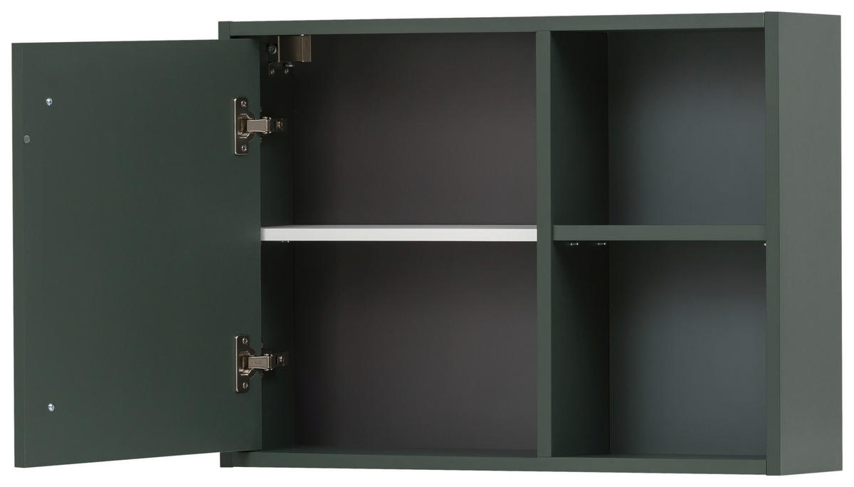 ZÁVESNÁ SKRINKA, lesná zelená, 66,8/48,4/16 cm - zlatá/lesná zelená, Modern, kov/kompozitné drevo (66,8/48,4/16cm) - Stylife