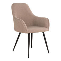 STOL MED ARMSTÖD SET 2 styck bouclé  - beige/svart, Modern, metall/textil (57/87/65cm) - MID.YOU